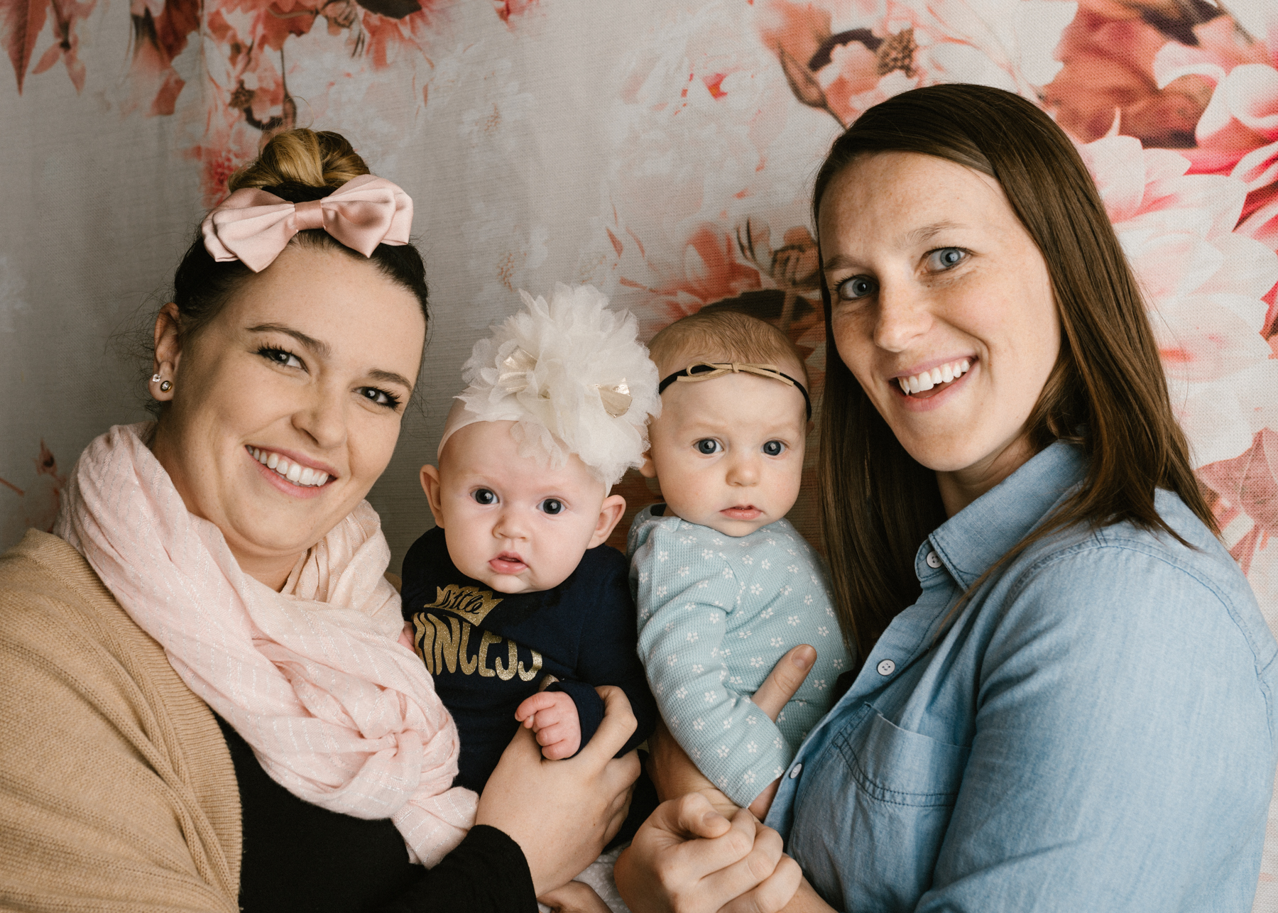 Friends with babies captured at the Rock Your Bump Red Deer 2016 trade fair in Red Deer, AB