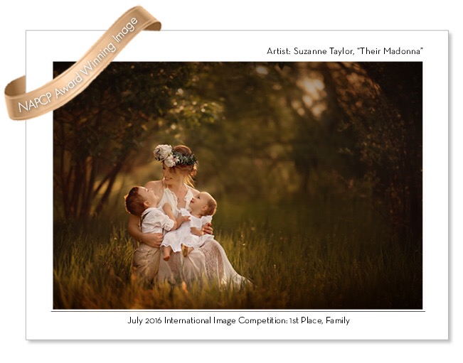 Family photography award presented to Suzanne Taylor Photography by the NAPCP for the July 2016 contest. 